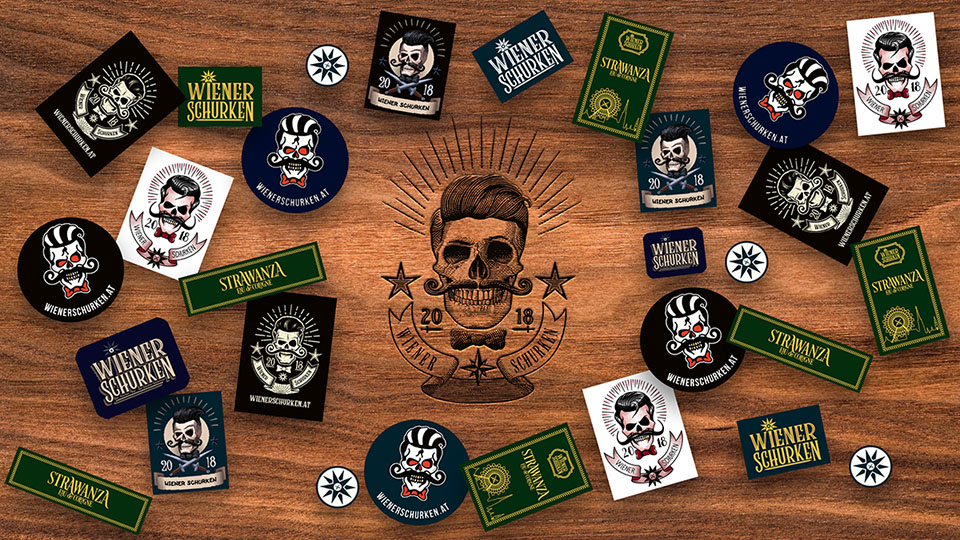 WIENER SCHURKEN Hintergrund Stickerpack